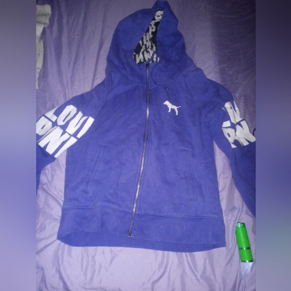 Victoria's Secret Purple  Hoodie with White Details
